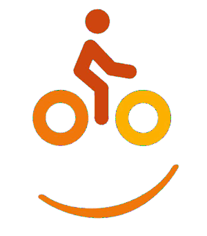 un bonne-homme qui roule à velo — label